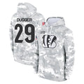 C.Bengals #29 Kyle Dugger Player Arctic Camo Salute to Service Pullover Hoodie Limited Mdoa Stitched Jerseys
