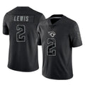 J.Jaguars #2 Jourdan Lewis Player Black Reflective Limited Game Mdoa Stitched Jerseys