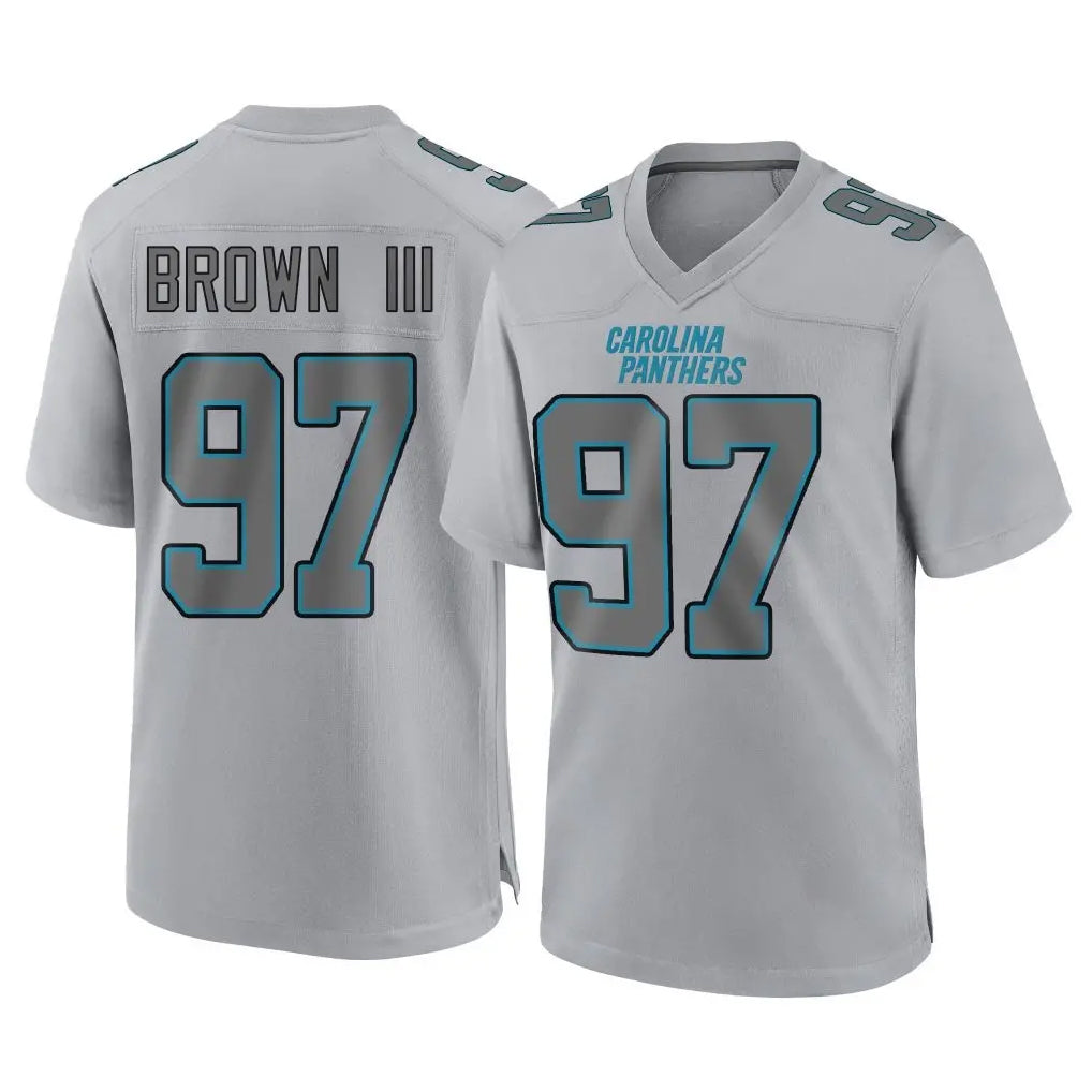 C.Panthers #97 Bobby Brown III Player Gray Atmosphere Fashion Game Mdoa Stitched Jerseys