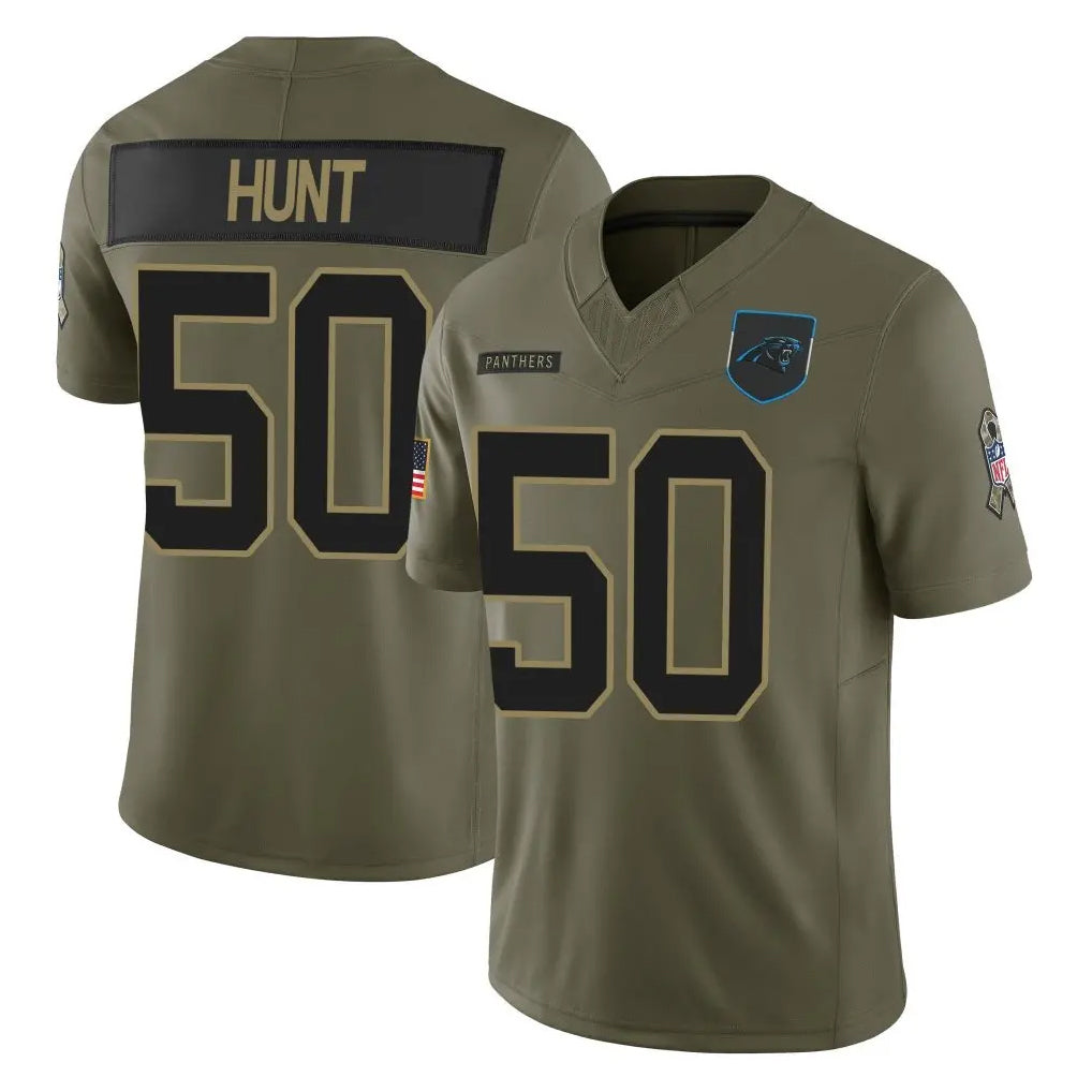 C.Panthers #50 Robert Hunt Player Olive 2025 Salute to Service Limited Game Mdoa Stitched Jerseys