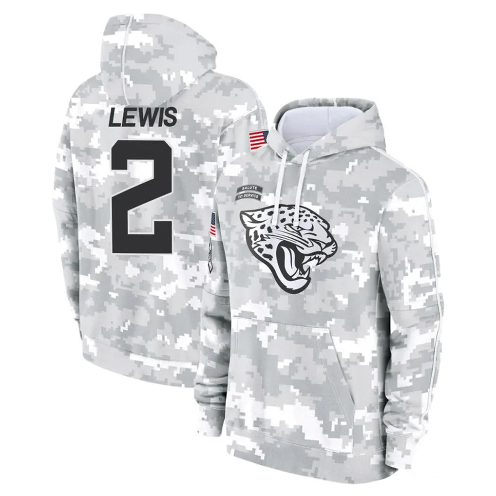 J.Jaguars #2 Jourdan Lewis Player Arctic Camo Salute to Service Hoodies Limited Game Mdoa Stitched Jerseys
