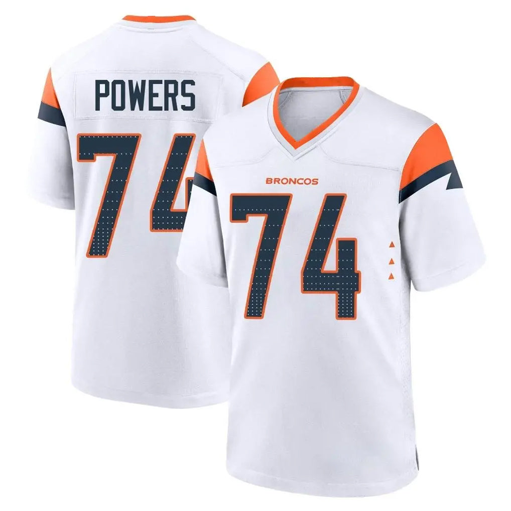 D.Broncos #74 Ben Powers Player White Home Game Mdoa Stitched Jerseys