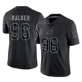 B.Bills #96 Deone Walker Player Black RFLCTV Limited Mdoa Stitched Jerseys