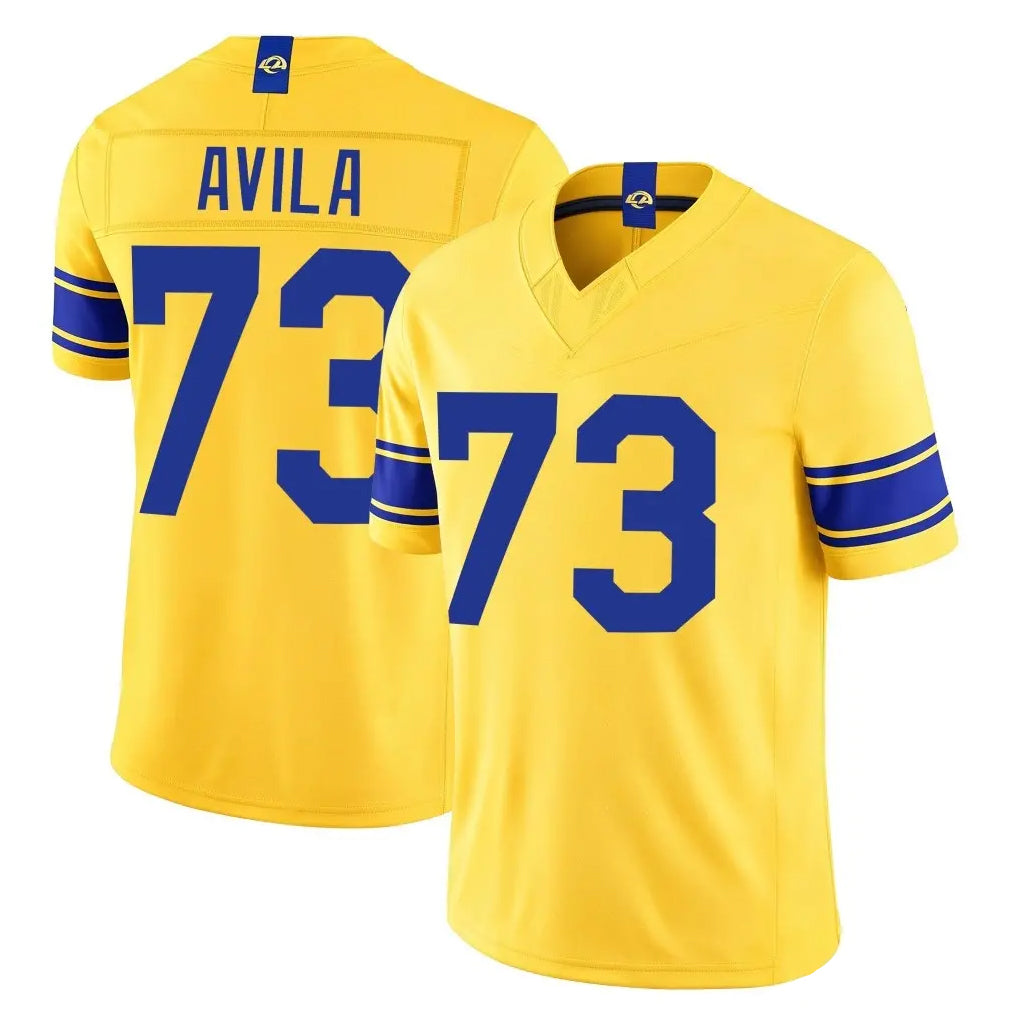 LA.Rams #73 Steve Avila Player Gold Limited Classic Sol Vapor F.U.S.E.Home Game Mdoa Stitched Jerseys