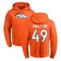 D.Broncos #49 Alex Singleton Player Orange Pullover Hoodie Limited Mdoa Stitched Jerseys