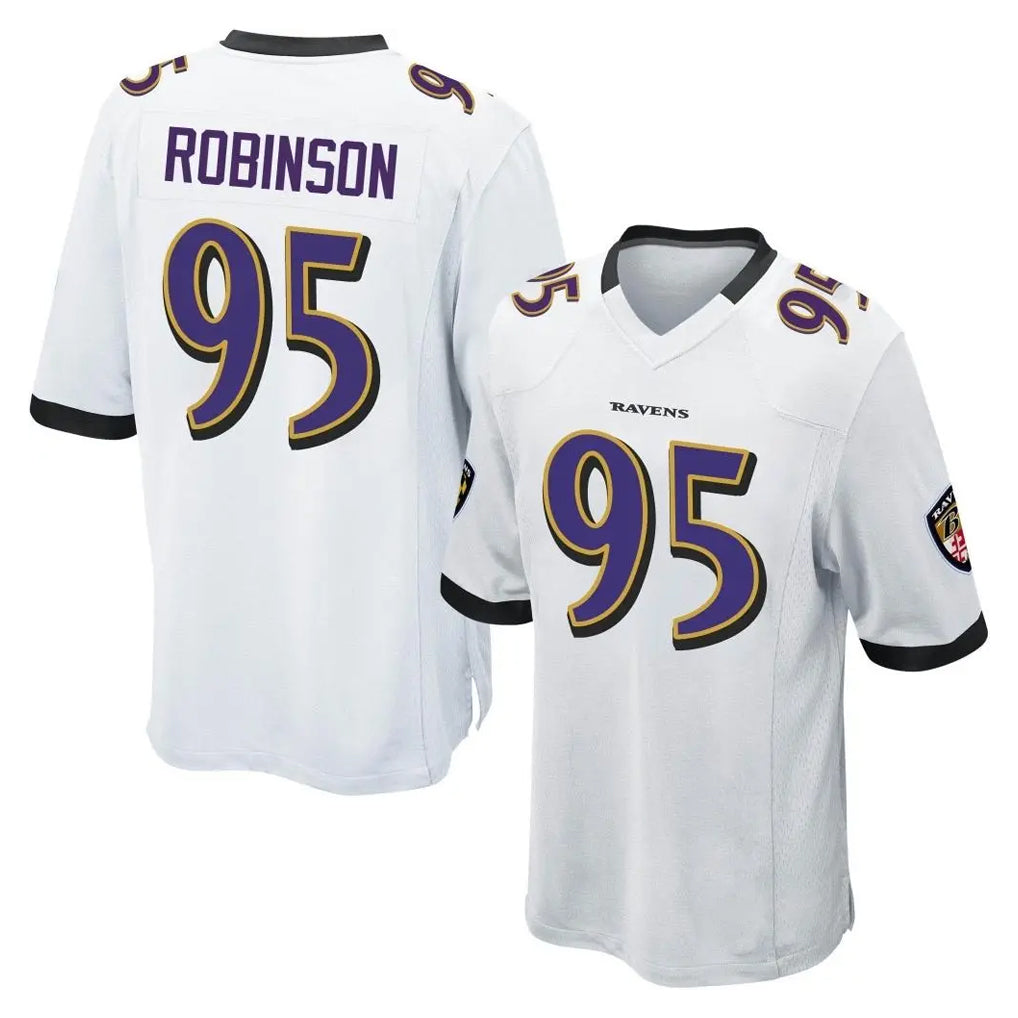 B.Ravens #95 Tavius Robinson Player White Home Game Mdoa Stitched Jerseys