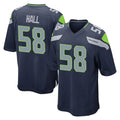 S.Seahawks #58 Derick Hall Player Navy Home Game Mdoa Stitched Jerseys