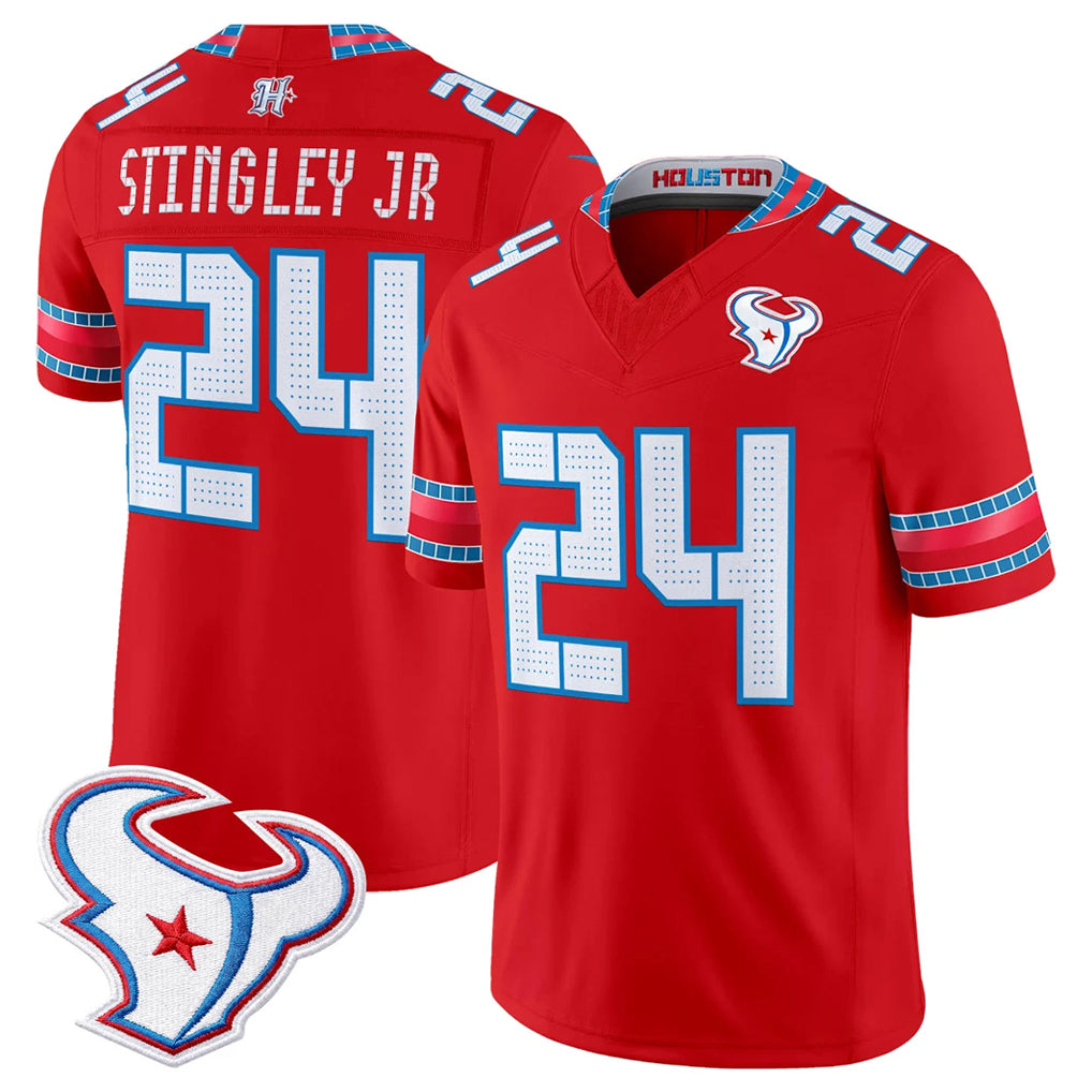 H.Texans #24 Derek Stingley Jr. Player Red 2026 Rivalries Vapor Limited Home Game Mdoa Stitched jerseys