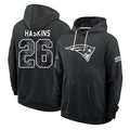 NE.Patriots #26 Hassan Haskins Player 2026 Black Logo Pullover Hoodies Limited Game Mdoa Stitched Jerseys
