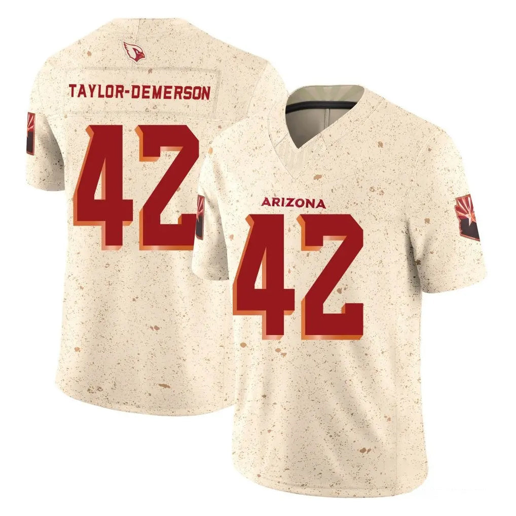A.Cardinals #42 Dadrion Taylor-Demerson Player Cream Rivalries Collection Vapor Limited Home Game Mdoa Stitched Jerseys