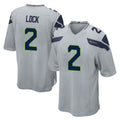 S.Seahawks #2 Drew Lock Player Gray Home Game Mdoa Stitched Jerseys