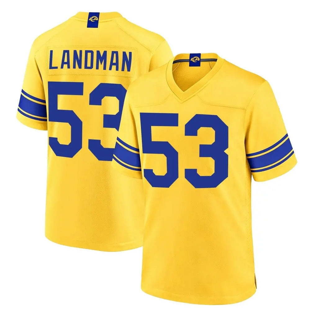 LA.Rams #53 Nate Landman Player Gold Classic Sol Home Game Mdoa Stitched Jerseys