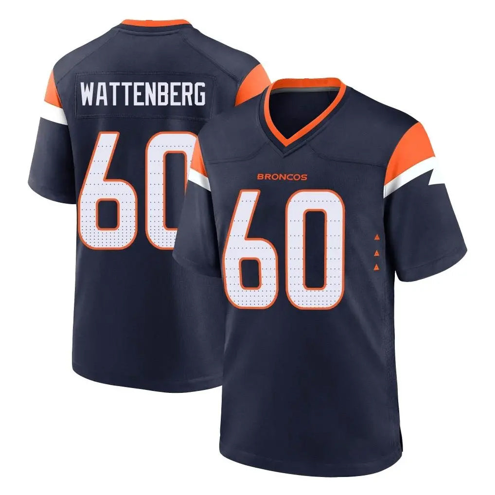 D.Broncos #60 Luke Wattenberg Player Navy Home Game Mdoa Stitched Jerseys