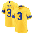 LA.Rams #3 Kam Curl Player Gold Classic Sol Home Game Mdoa Stitched Jerseys