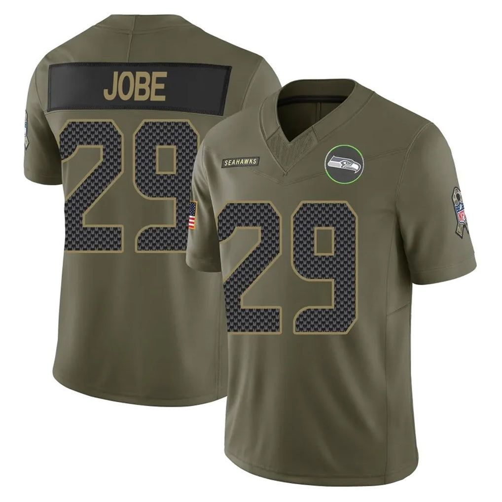 S.Seahawks #29 Josh Jobe Player Olive 2025 Salute To Service Limited Home Game Mdoa Stitched Jerseys