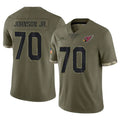 A.Cardinals #70 Paris Johnson Jr. Player Olive Limited Salute To Service Home Game Mdoa Stitched Jerseys