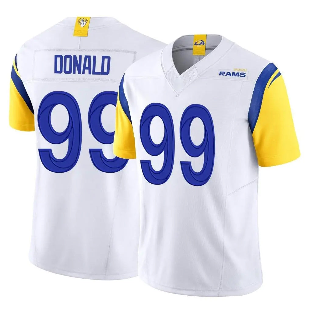 LA.Rams #99 Aaron Donald Player White Limited Vapor F.U.S.E. Home Game Mdoa Stitched Jerseys