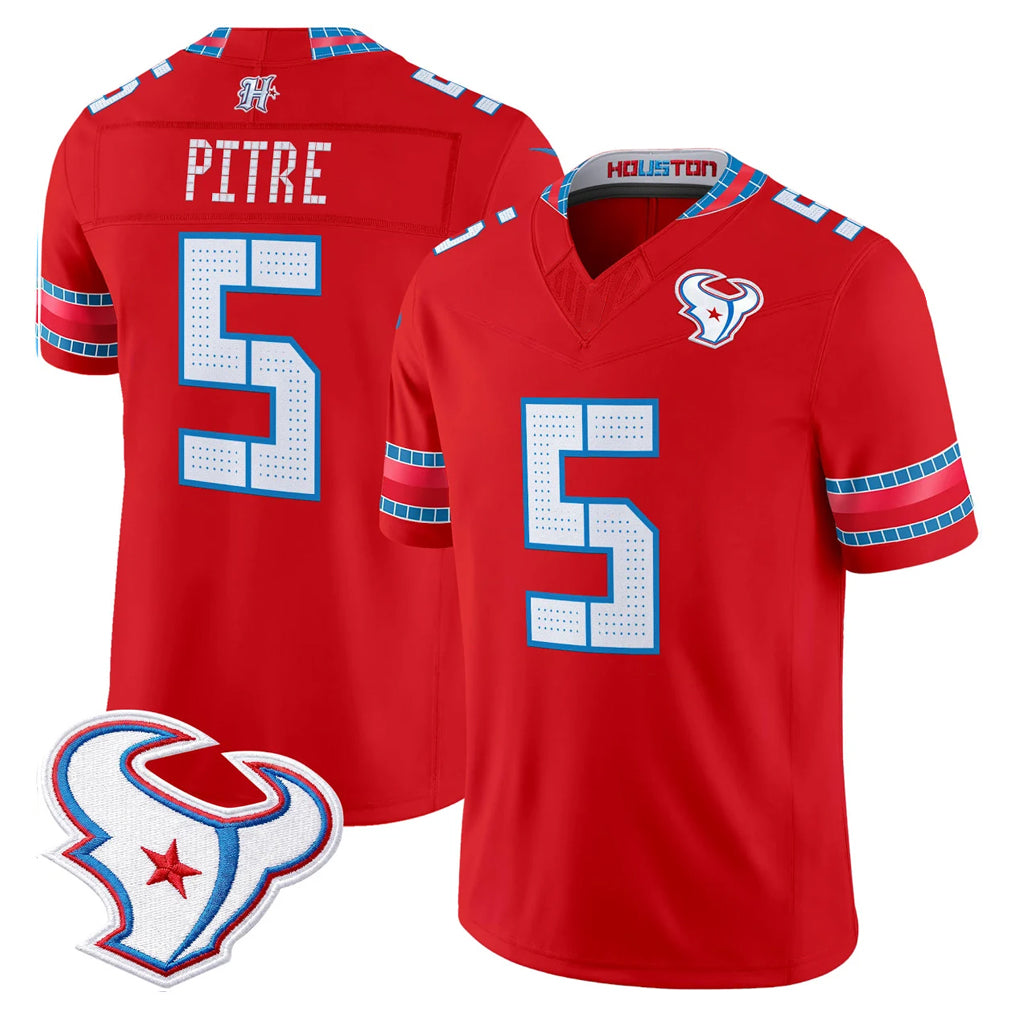H.Texans #5 Jalen Pitre Player Red 2026 Rivalries Vapor Limited Home Game Mdoa Stitched jerseys