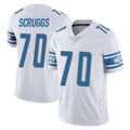 D.Lions #70 Juice Scruggs Player White Limited Vapor Untouchable Home Game Mdoa Stitched Jerseys