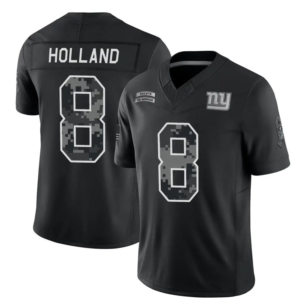 NY.Giants #8 Jevon Holland Player Black Limited 2026 Salute to Service Home Game Mdoa Stitched Jerseys