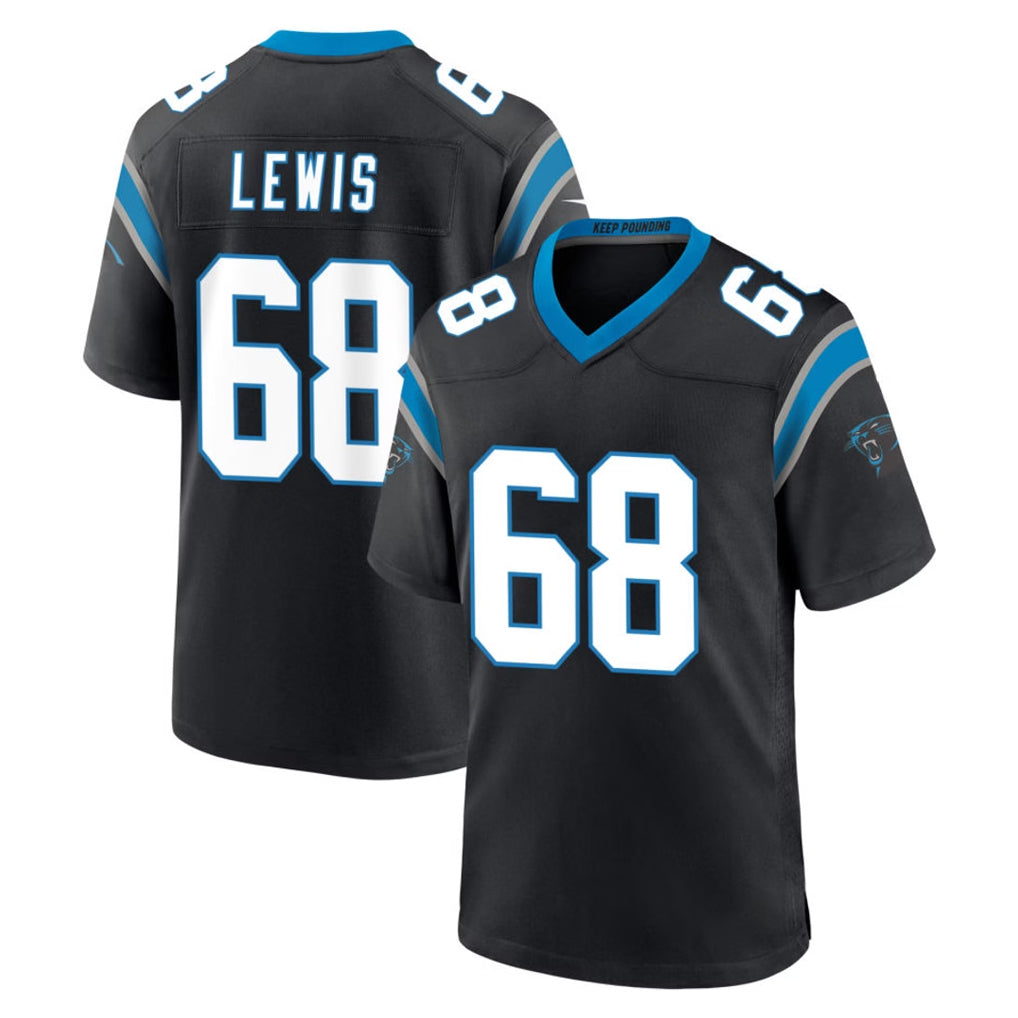 C.Panthers #68 Damien Lewis Player Black Limited Home Game Mdoa Stitched Jerseys