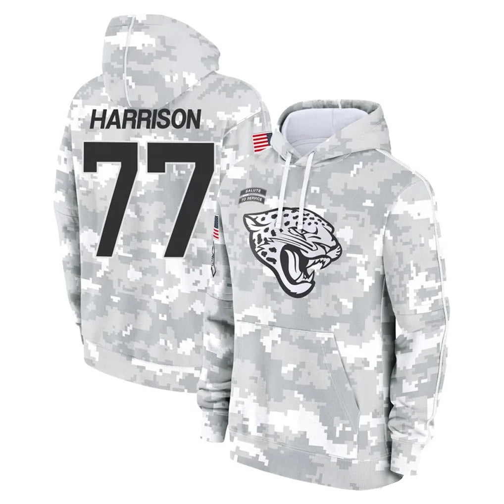 J.Jaguars #77 Anton Harrison Player Arctic Camo Salute to Service Hoodies Limited Game Mdoa Stitched Jerseys