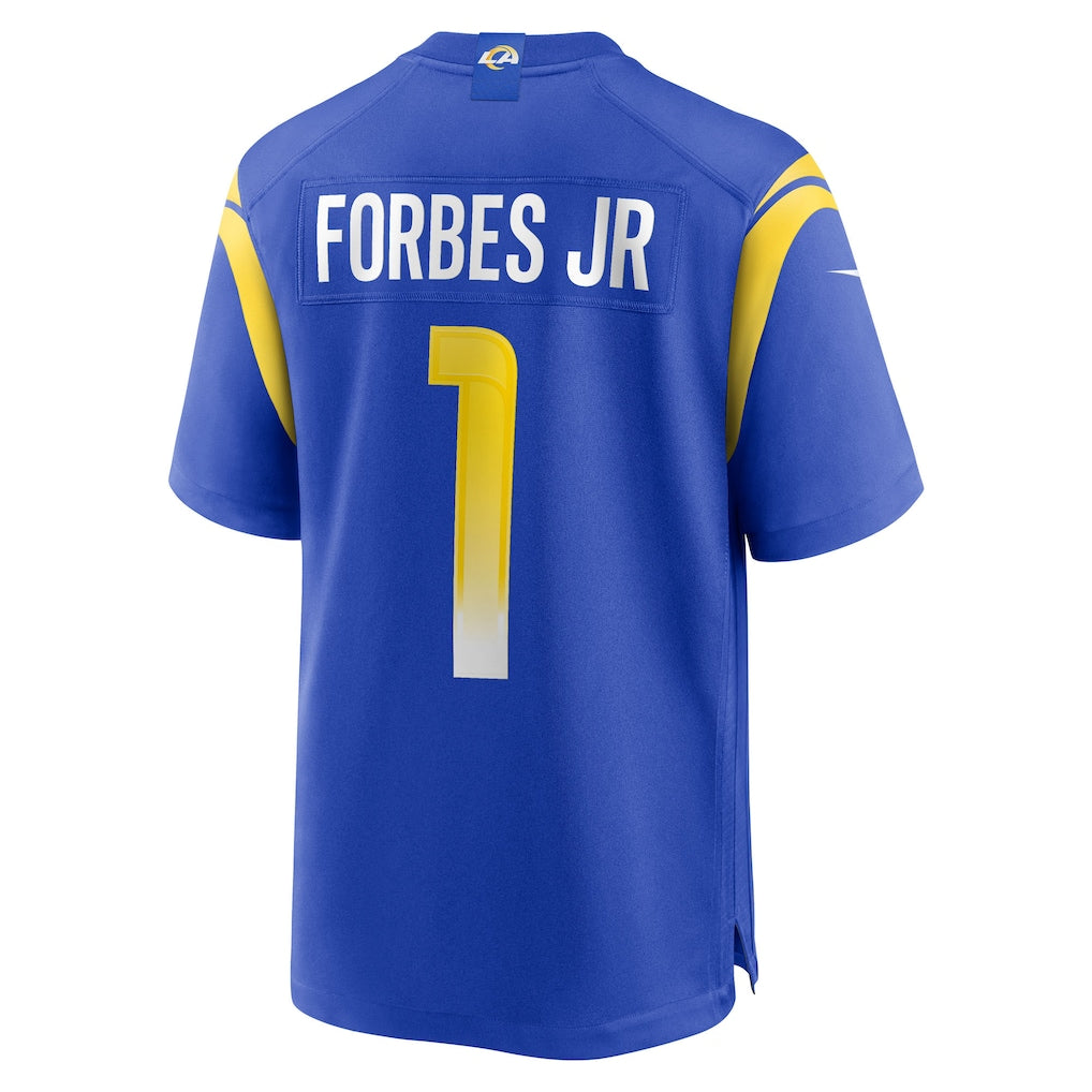 Mdoa LA.Rams #1 Emmanuel Forbes Jr. Royal Team Game Jersey