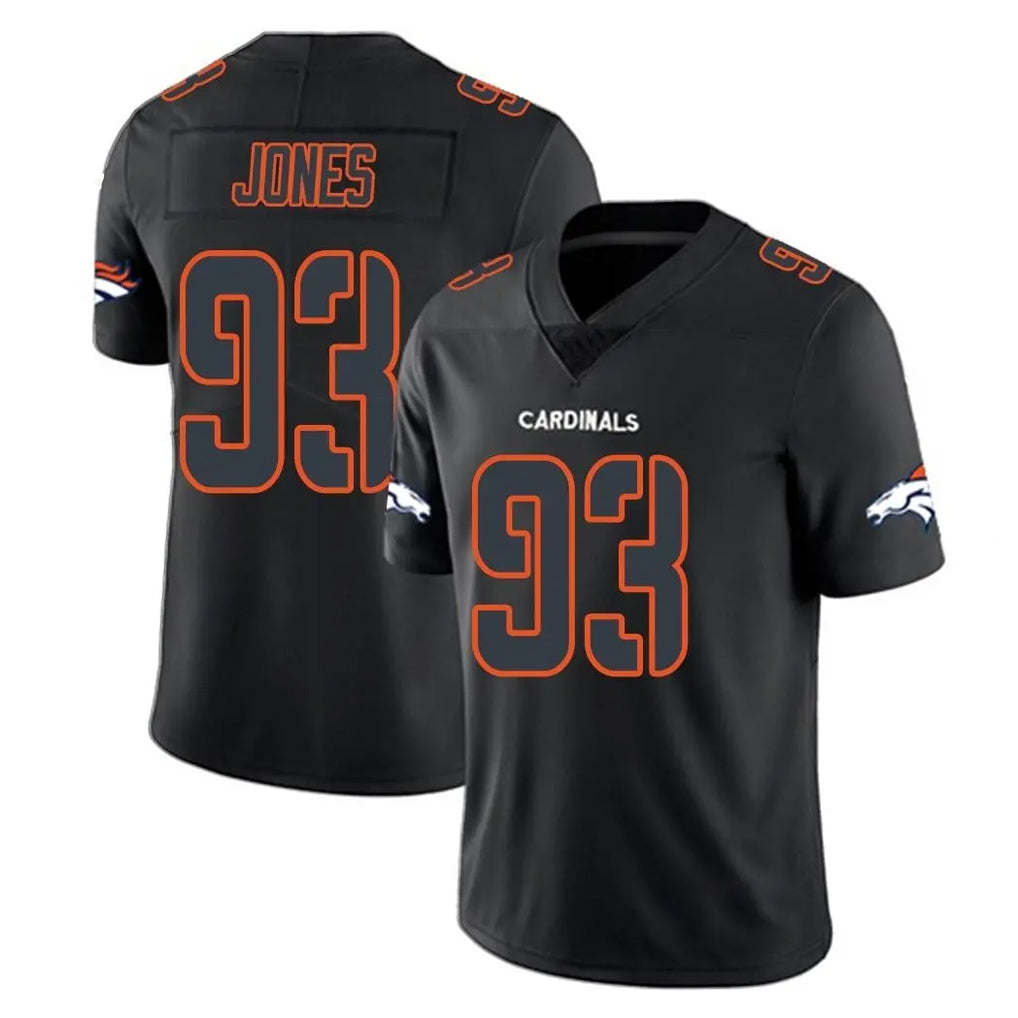 D.Broncos #93 D.J. Jones Player Black Impact Limited Game Mdoa Stitched Jerseys