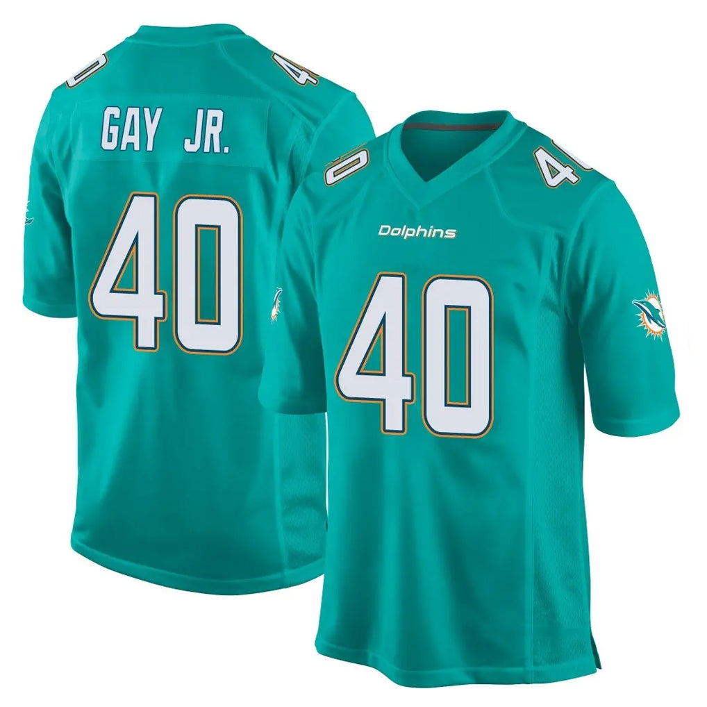 M.Dolphins #40 Willie Gay Jr. Player Aqua Team Color Home Game Mdoa Stitched Jerseys