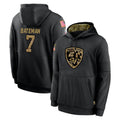 B.Ravens #7 Rashod Bateman Player Black Salute to Service Pullover Hoodie Mdoa Stitched Jerseys