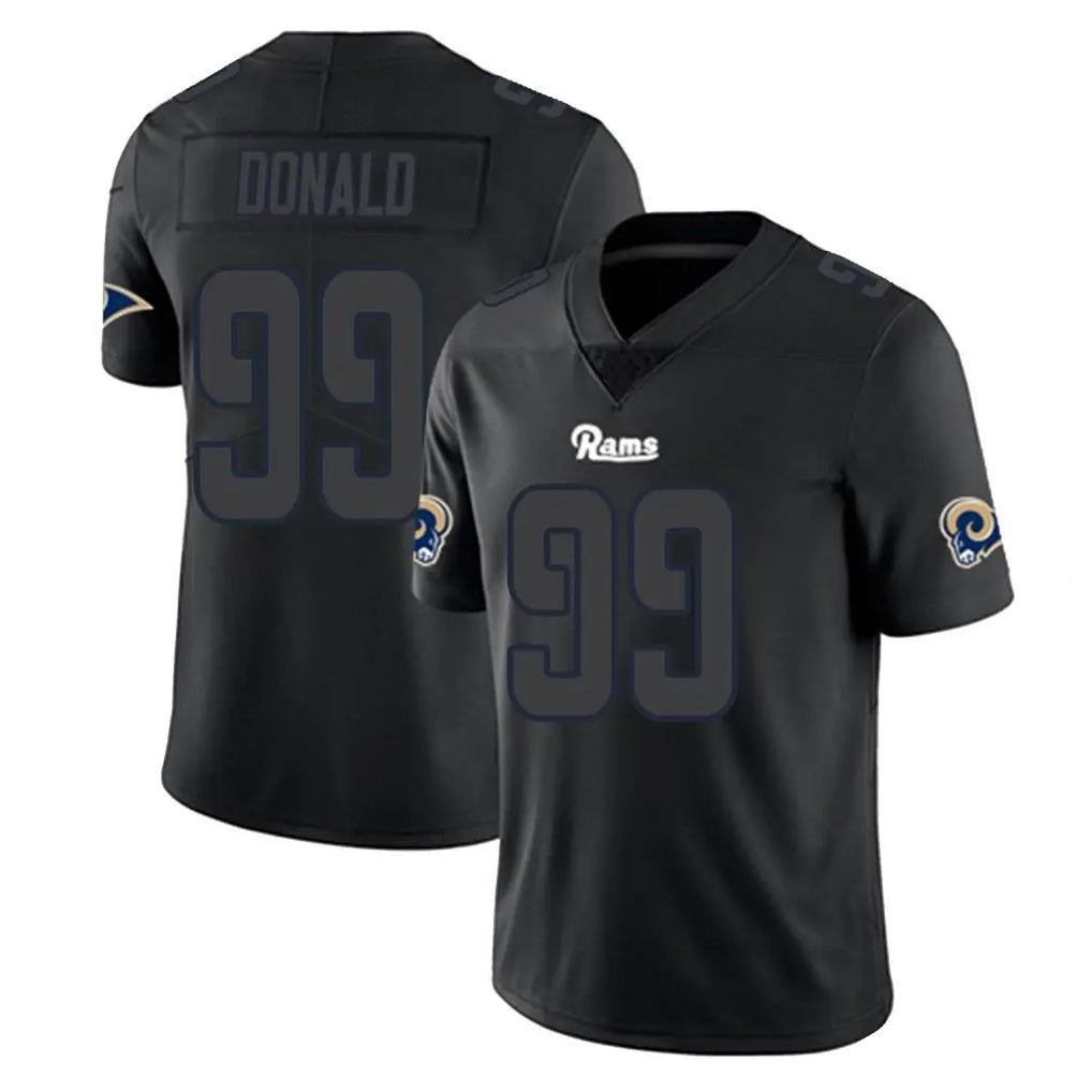 LA.Rams #99 Aaron Donald Player Black Impact Limited Home Game Mdoa Stitched Jerseys
