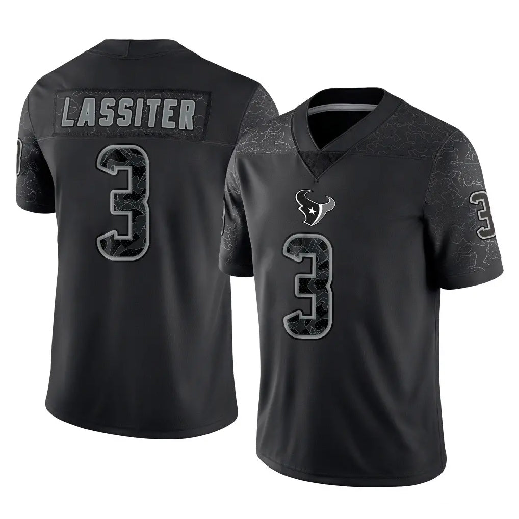 H.Texans #3 Kamari Lassiter Player Black Reflective Limited Game Mdoa Stitched Jerseys