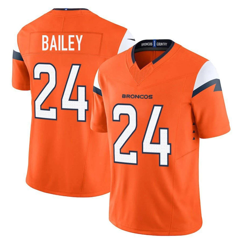 D.Broncos #24 Champ Bailey Player Orange Vapor F.U.S.E. Limited Home Game Mdoa Stitched Jerseys