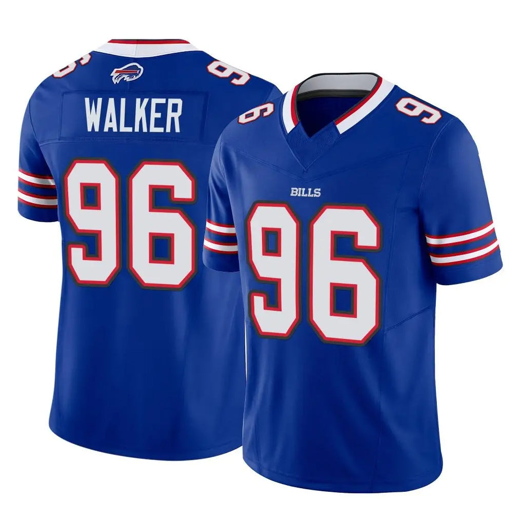 B.Bills #96 Deone Walker Player Royal Vapor F.U.S.E. Limited Home Game Mdoa Stitched Jerseys