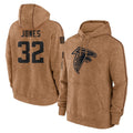 A.Falcons #32 Cash Jones Player Brown Salute to Service Club Fleece Hoodie Mdoa Stitched Jerseys