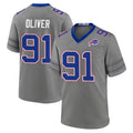 B.Bills #91 Ed Oliver Player Gray Nickel City Home Game Mdoa Stitched Jerseys