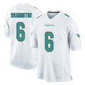 M.Dolphins #6 Malik Washington Player White Home Game Mdoa Stitched Jerseys