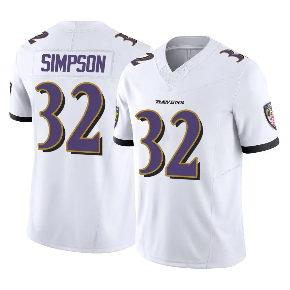 B.Ravens #32 Trenton Simpson Player White Vapor F.U.S.E. Limited Home Game Mdoa Stitched Jerseys