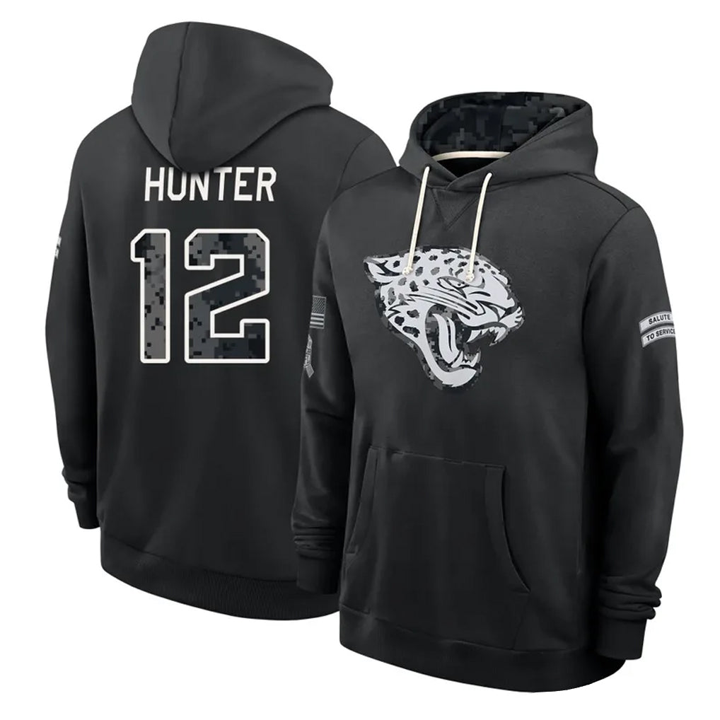 J.Jaguars #12 Travis Hunter Player 2026 Black Logo Pullover Hoodies Limited Game Mdoa Stitched Jerseys