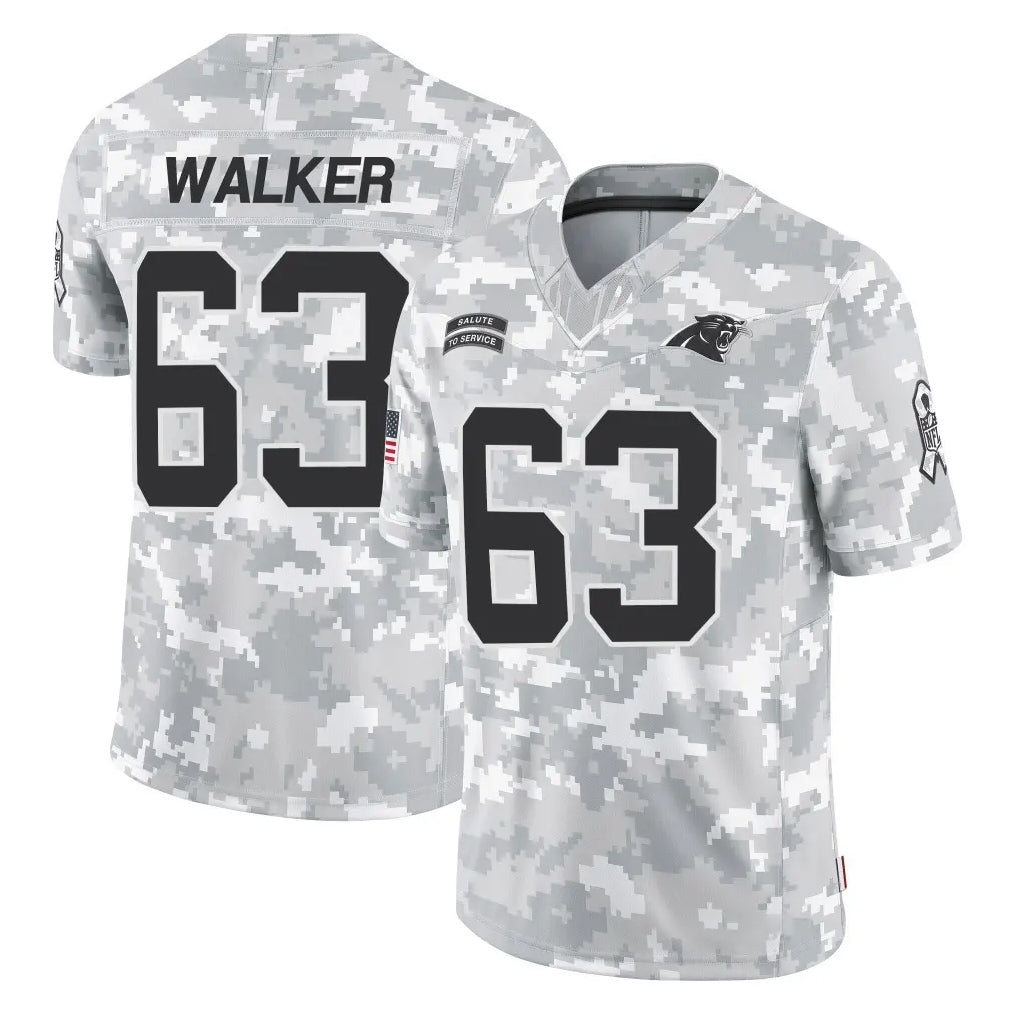 C.Panthers #63 Rasheed Walker Player Arctic Camo Salute to Service Limited Game Mdoa Stitched Jerseys