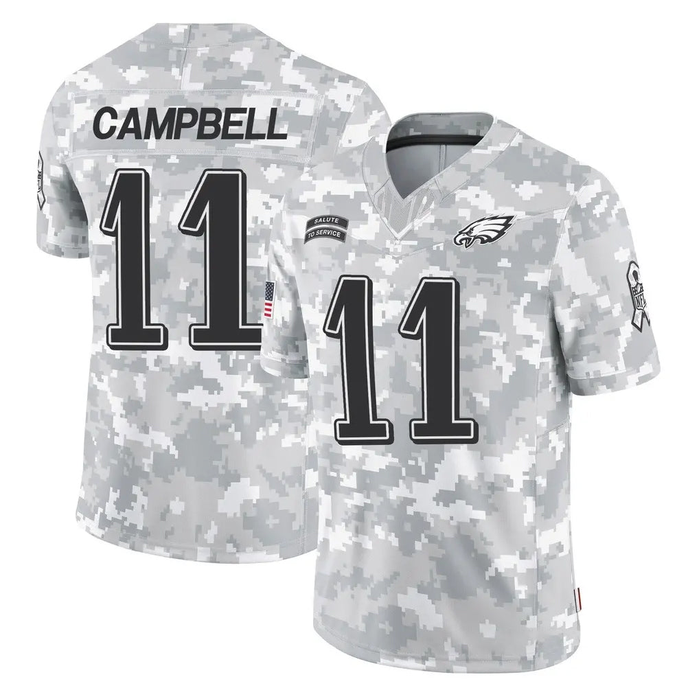 P.Eagles #11 Jihaad Campbell Player Arctic Camo Salute to Service Limited Game Mdoa Stitched Jerseys