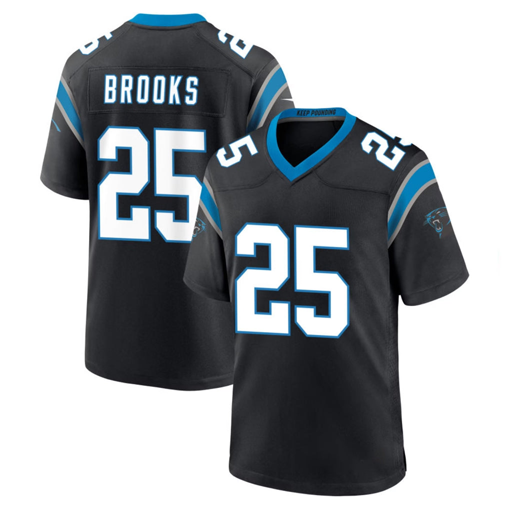 C.Panthers #25 Jonathon Brooks Player Black Limited Home Game Mdoa Stitched Jerseys
