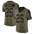 GB.Packers #25 Keisean Nixon Player Olive Salute To Service Limited Game Mdoa Stitched Jerseys