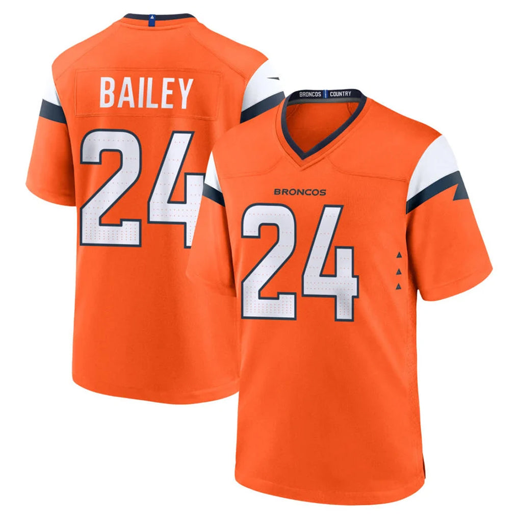 D.Broncos #24 Champ Bailey Player Orange Home Game Mdoa Stitched Jerseys