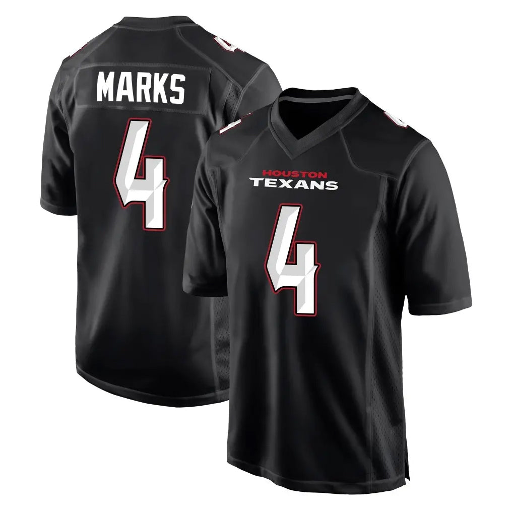 H.Texans #4 Woody Marks Player Carbon Black Fashion Home Game Mdoa Stitched Jerseys