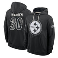 P.Steelers #30 Jaylen Warren Player 2026 Black Logo Pullover Hoodies Limited Game Mdoa Stitched Jerseys