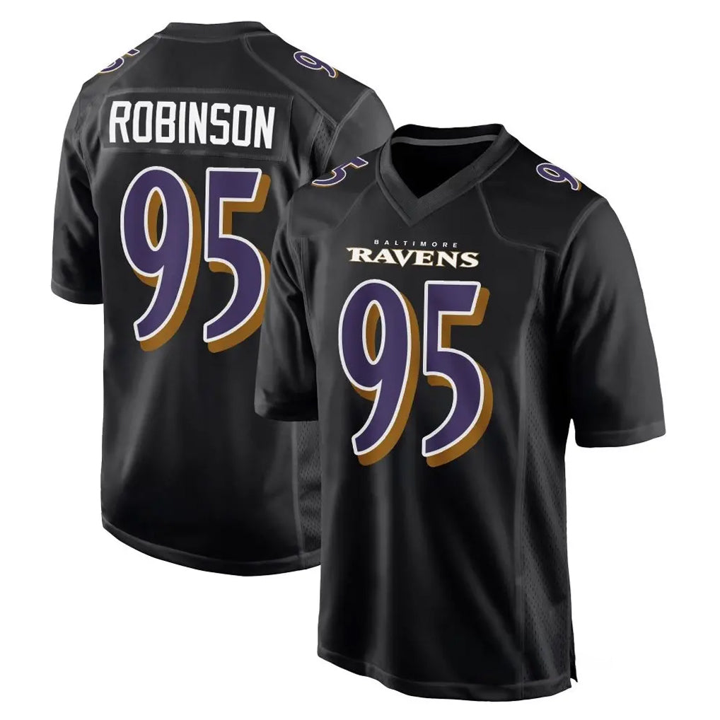 B.Ravens #95 Tavius Robinson Player Black Carbon Fashion Home Game Mdoa Stitched Jerseys