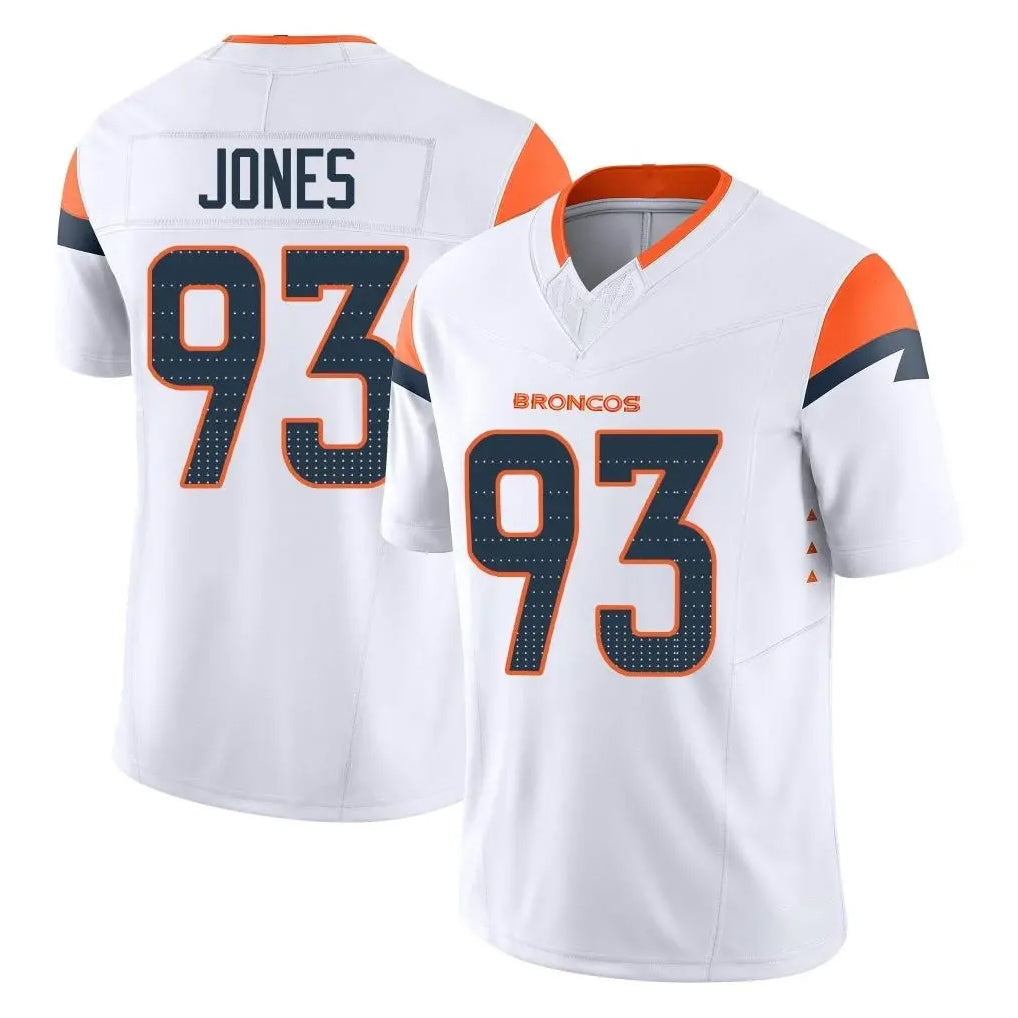 D.Broncos #93 D.J. Jones Player White Limited Vapor F.U.S.E. Home Game Mdoa Stitched Jerseys