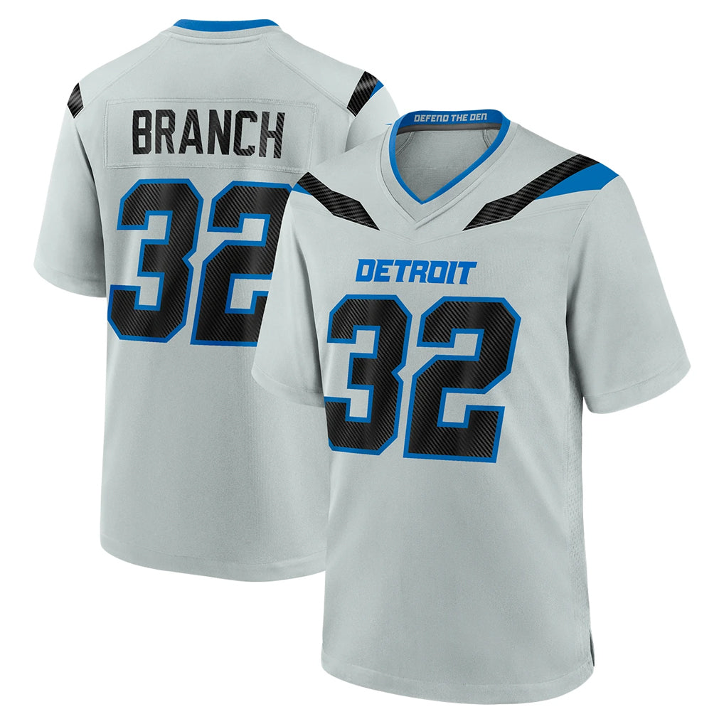 D.Lions #32 Brian Branch Player Silver 2026 Rivalries Collection Home Game Mdoa Stitched Jerseys