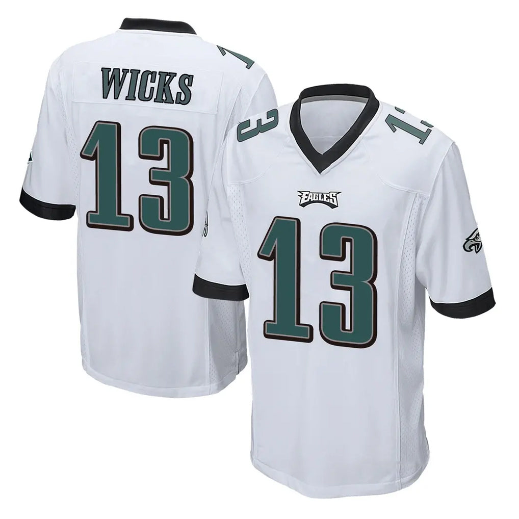 P.Eagles #13 Dontayvion Wicks Player White Home Game Mdoa Stitched Jerseys